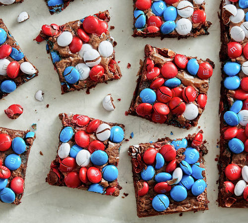 Red, White and Blue M&M's™ Brownies